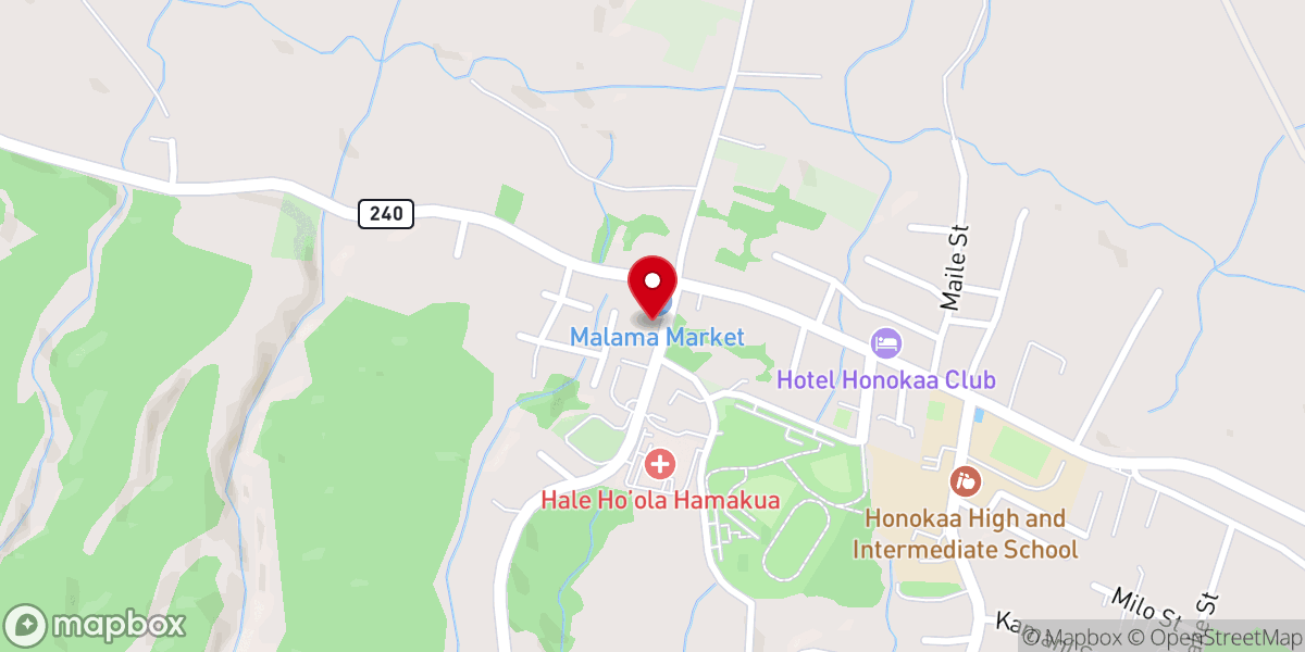 Map showing location of Honokaʻa Hongwanji Mission