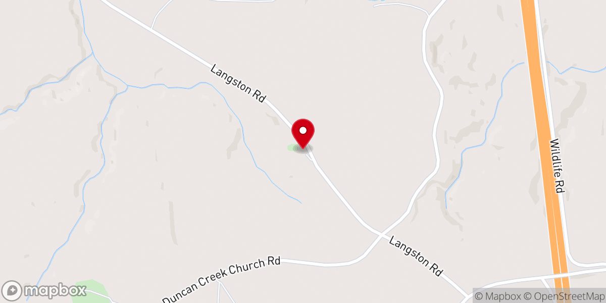 Map showing location of Langston Church