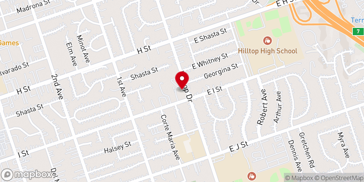 Map showing location of Glory Lutheran Church San Diego