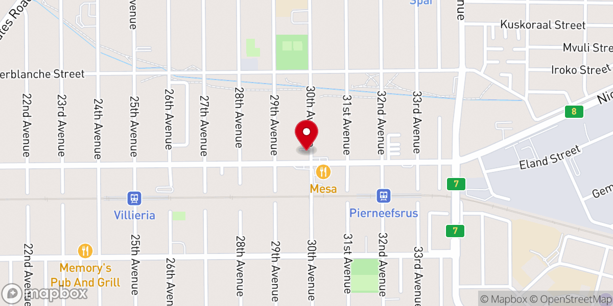 Map showing location of Celebration Church, Pretoria, South Africa