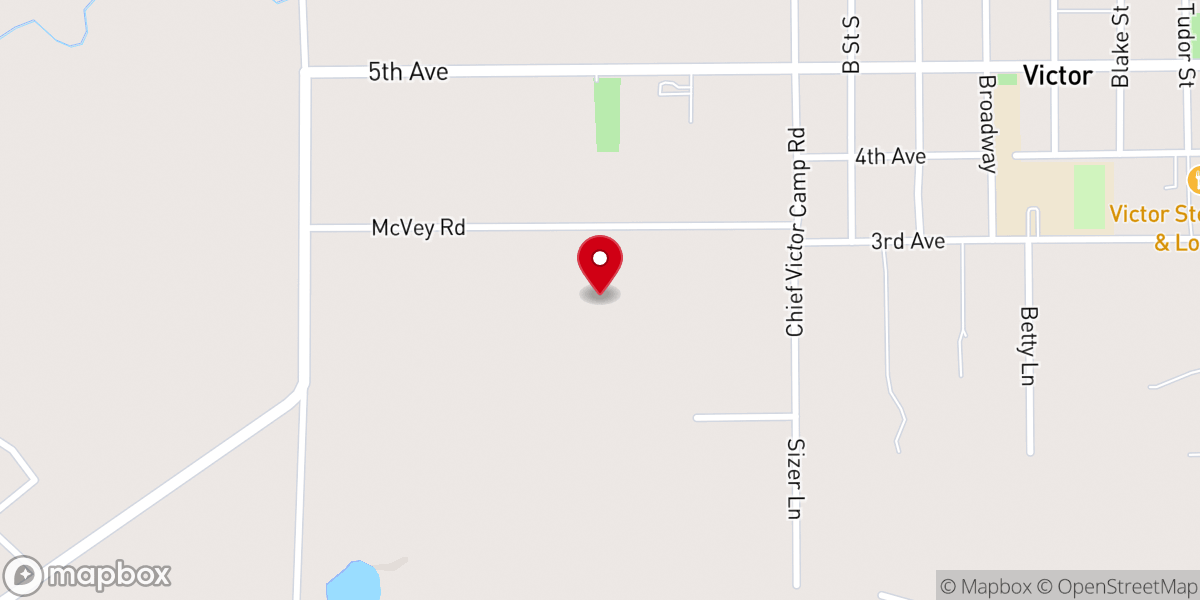 Map showing location of McVey Homestead