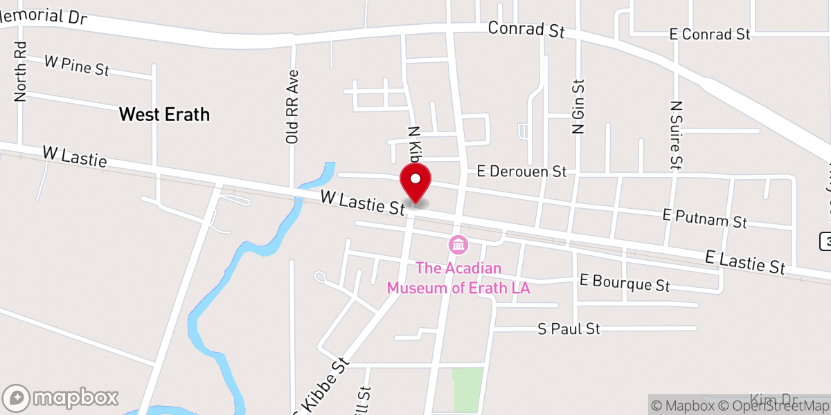 Map showing location of Erath