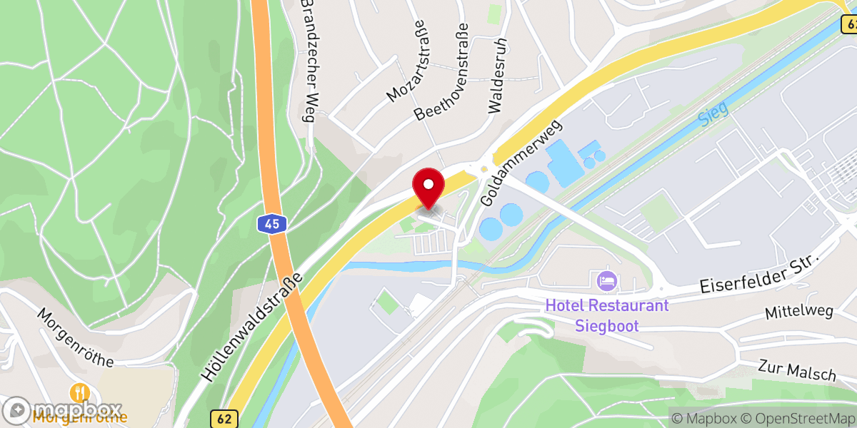 Map showing location of Calvary Chapel Siegen