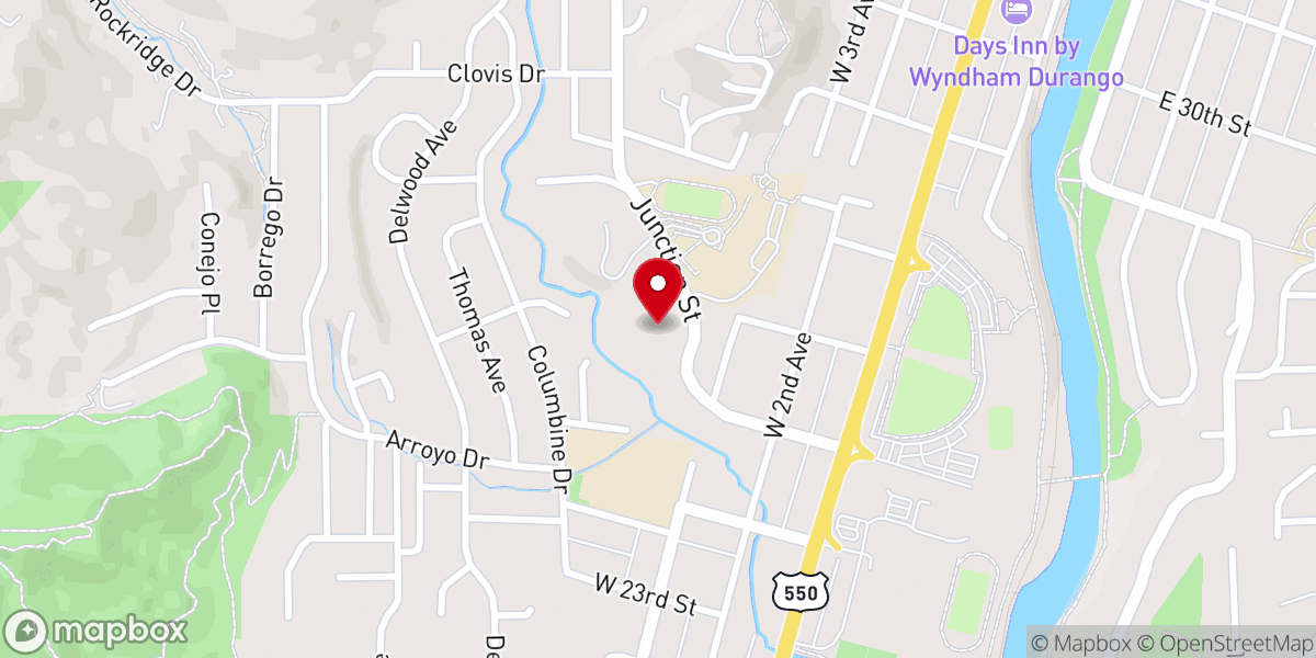Map showing location of Animas Alano Club