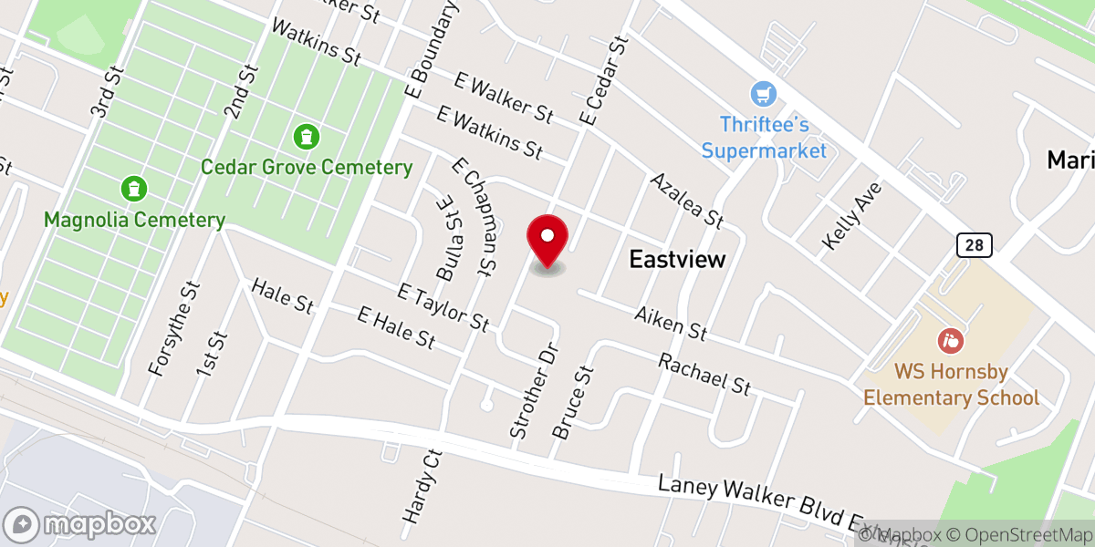 Map showing location of Good Hope Baptist Church
