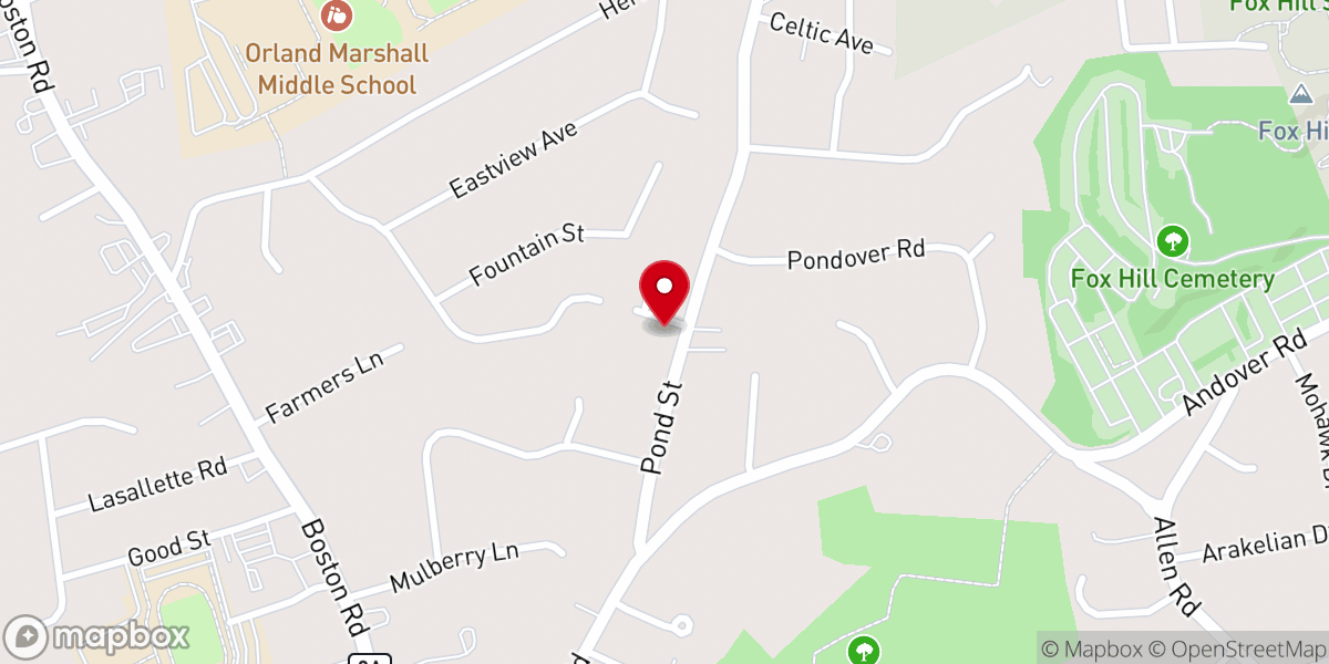 Map showing location of Billerica Seventh-day Adventist Church