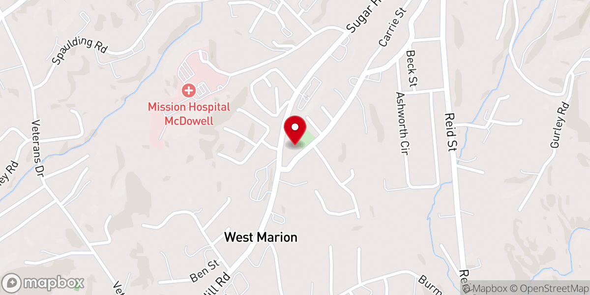 Map showing location of West Marion United Methodist Church