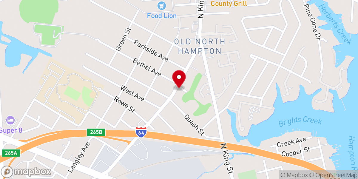 Map showing location of Mt Hebron Baptist Church