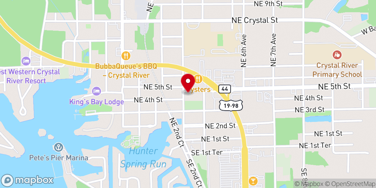 Map showing location of Church of Christ