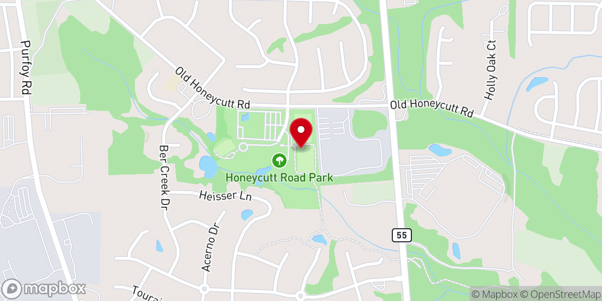 Map showing location of Old Honeycutt Road Park