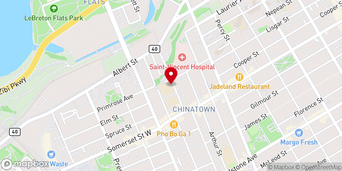 Map showing location of Saint-Jean-Baptiste