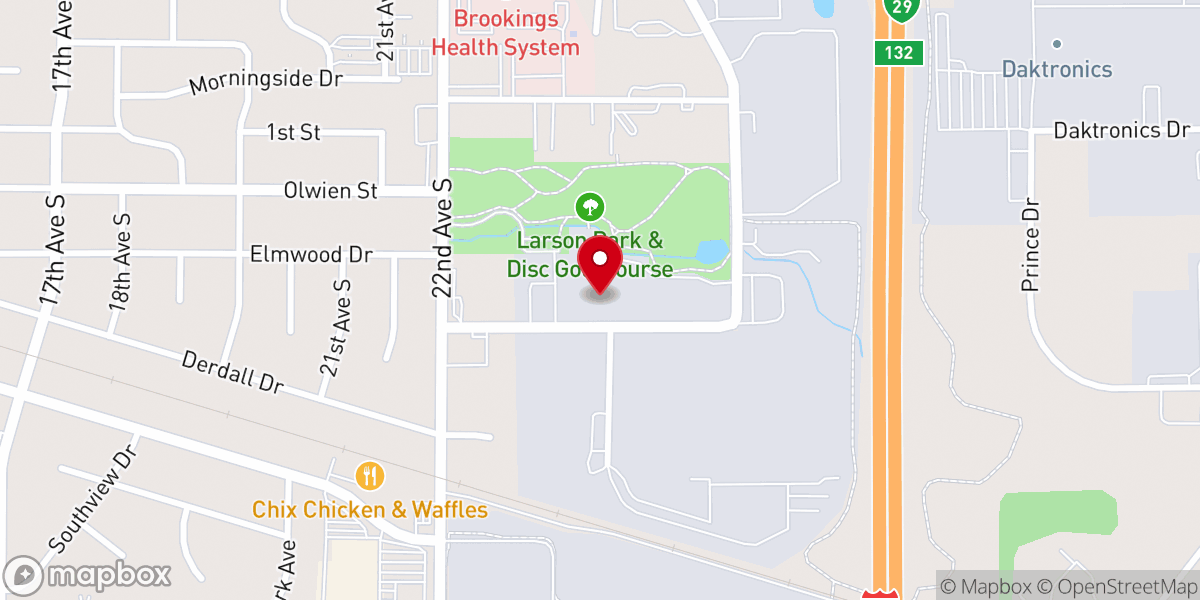 Map showing location of Larson Manufacturing