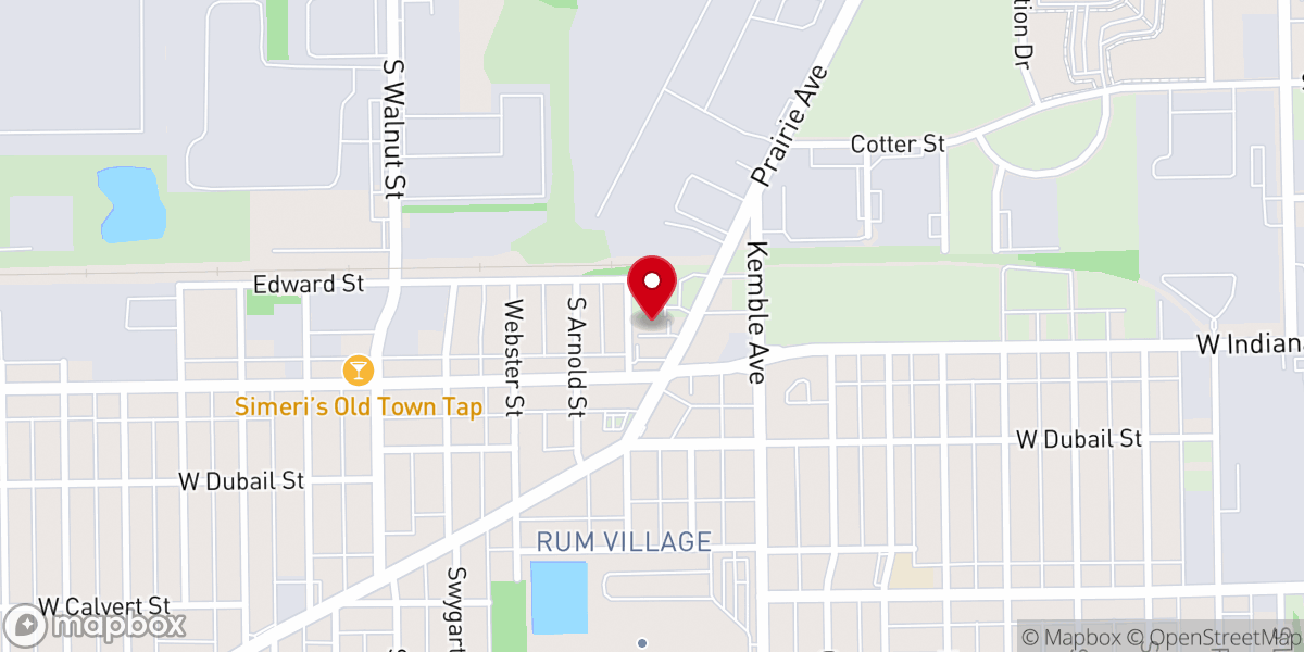 Map showing location of Hopewell Baptist Church
