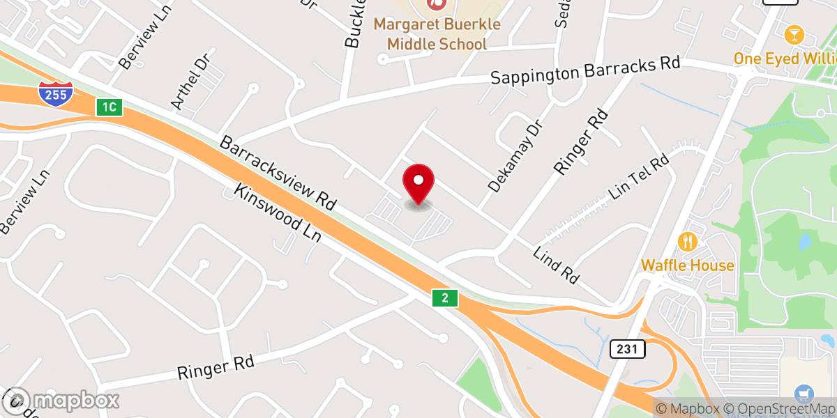 Map showing location of Peace Lutheran Church