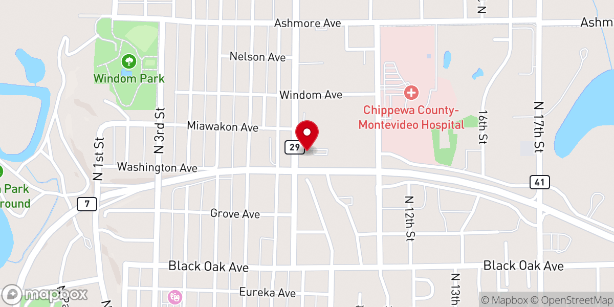 Map showing location of Rock Haven Church Montevideo