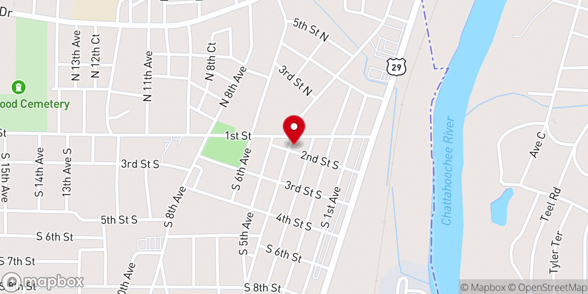 Map showing location of First Christian Church