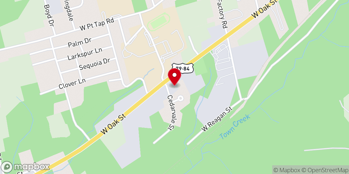 Map showing location of Cornerstone Worship Center Church of God