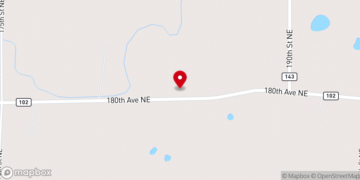 Map showing location of Nordland Lutheran Church