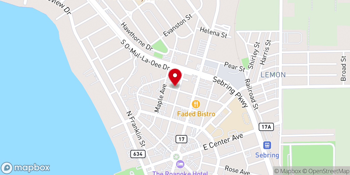 Map showing location of Trinity Worship Center