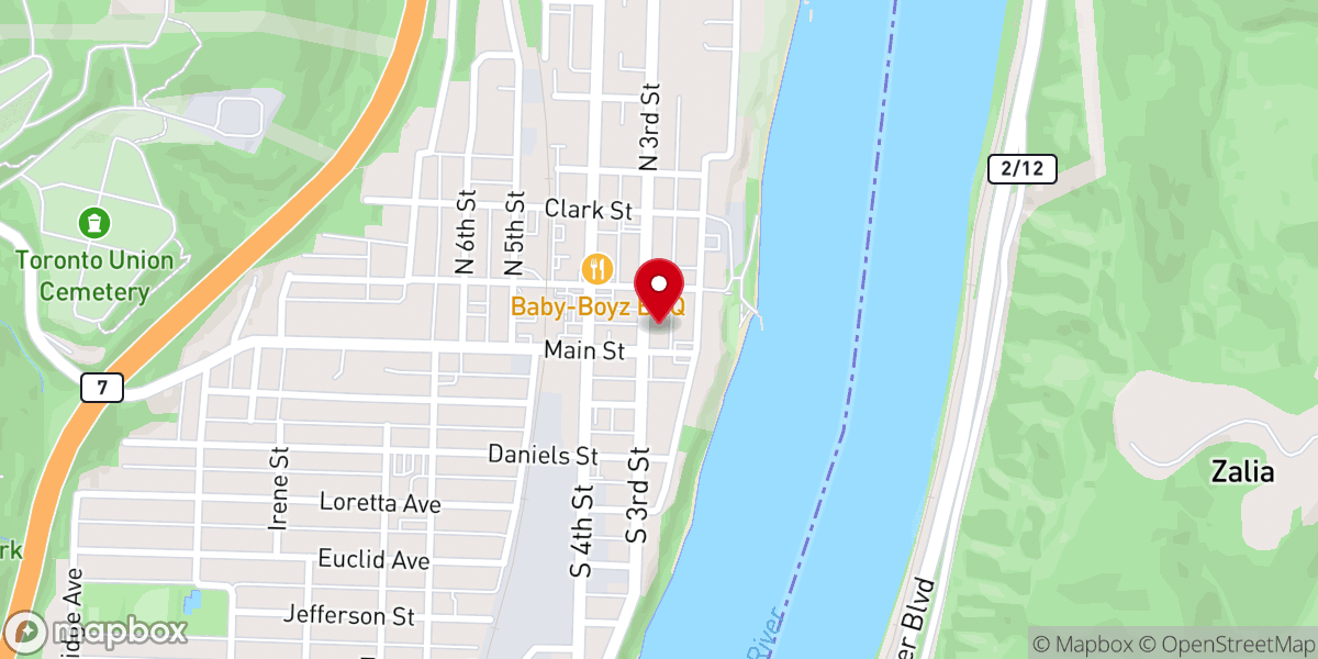 Map showing location of First Presbyterian Church