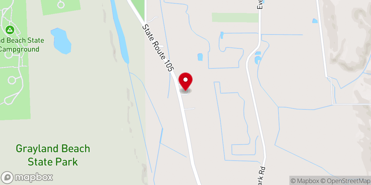 Map showing location of Lutheran Church Twin Harbors