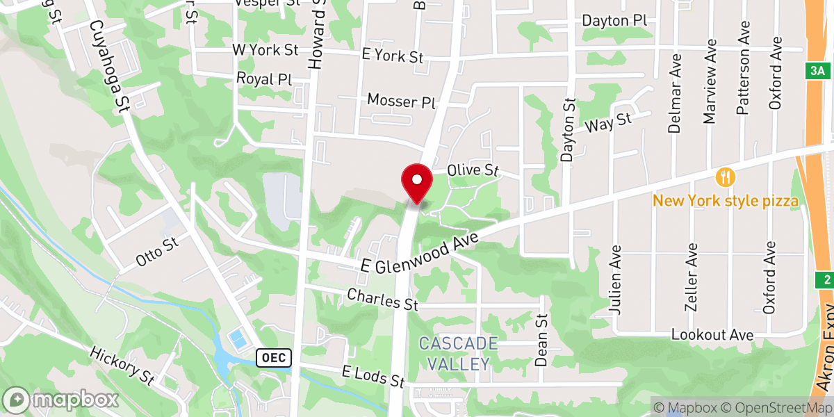 Map showing location of Love Akron