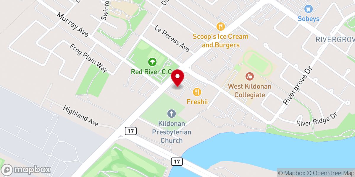 Map showing location of Kildonan Community Church