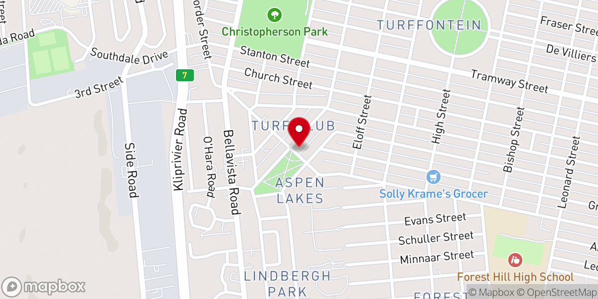 Map showing location of Full Gospel Church Johannesburg South