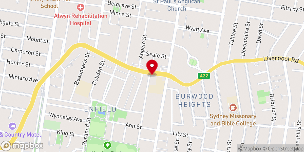 Map showing location of Saint Joseph’s Church