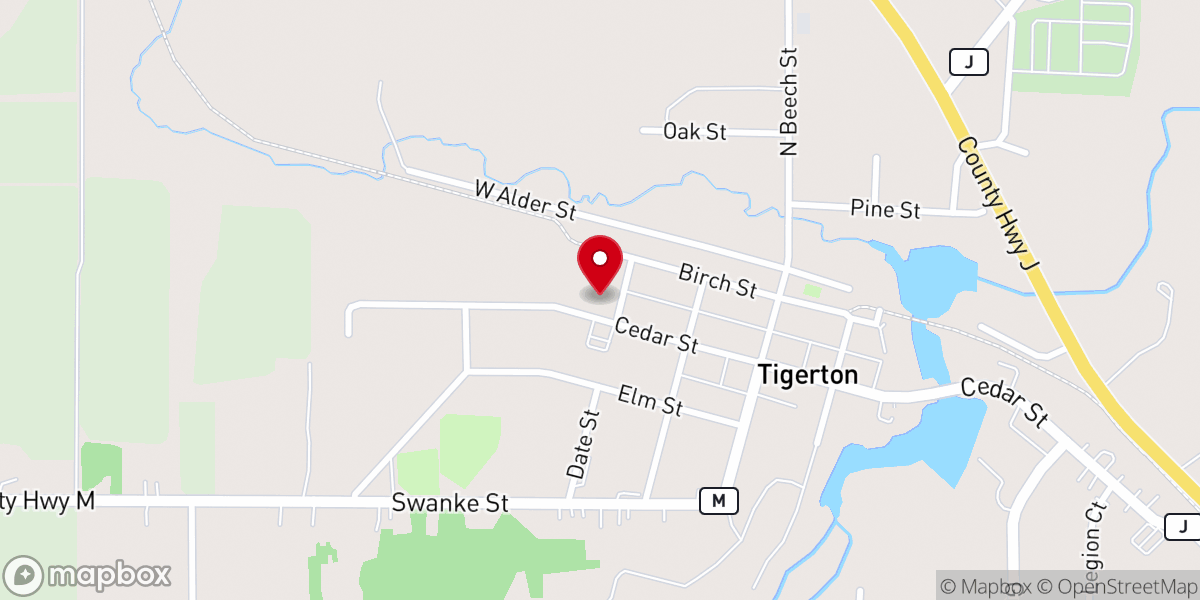 Map showing location of St John Lutheran Church