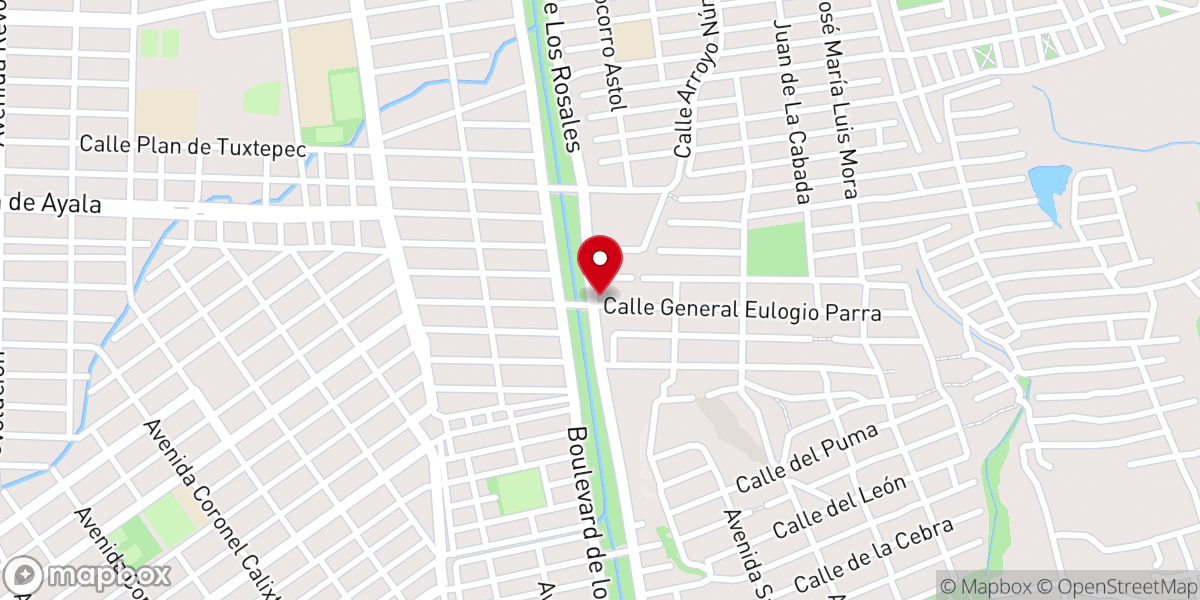 Map showing location of Templo San Juan Bautista