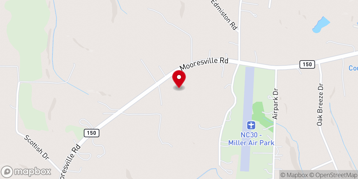 Map showing location of Mooresville Freewill Baptist