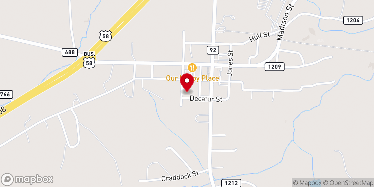 Map showing location of Boydton Methodist Church Parsonage
