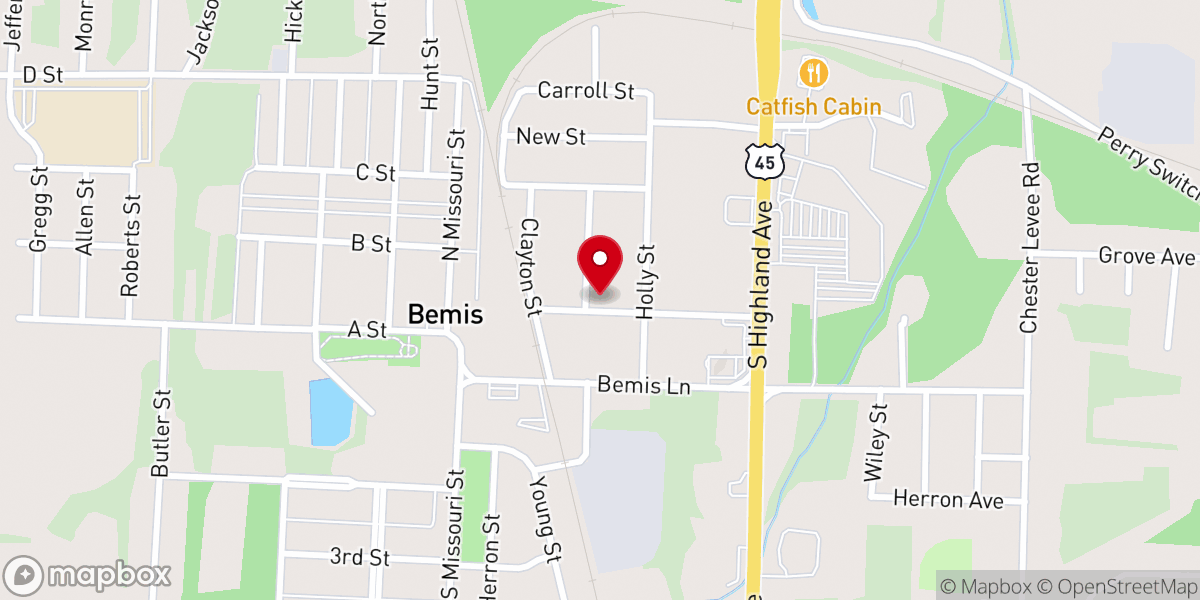 Map showing location of Gospel Temple Holiness Church
