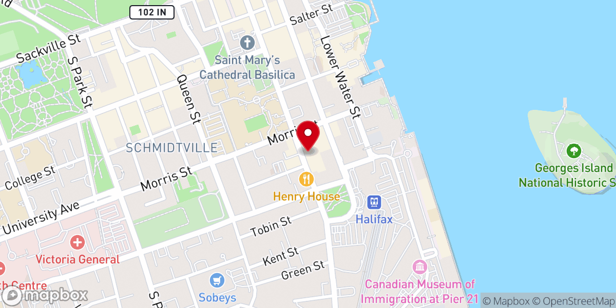 Map showing location of HI Halifax Heritage House
