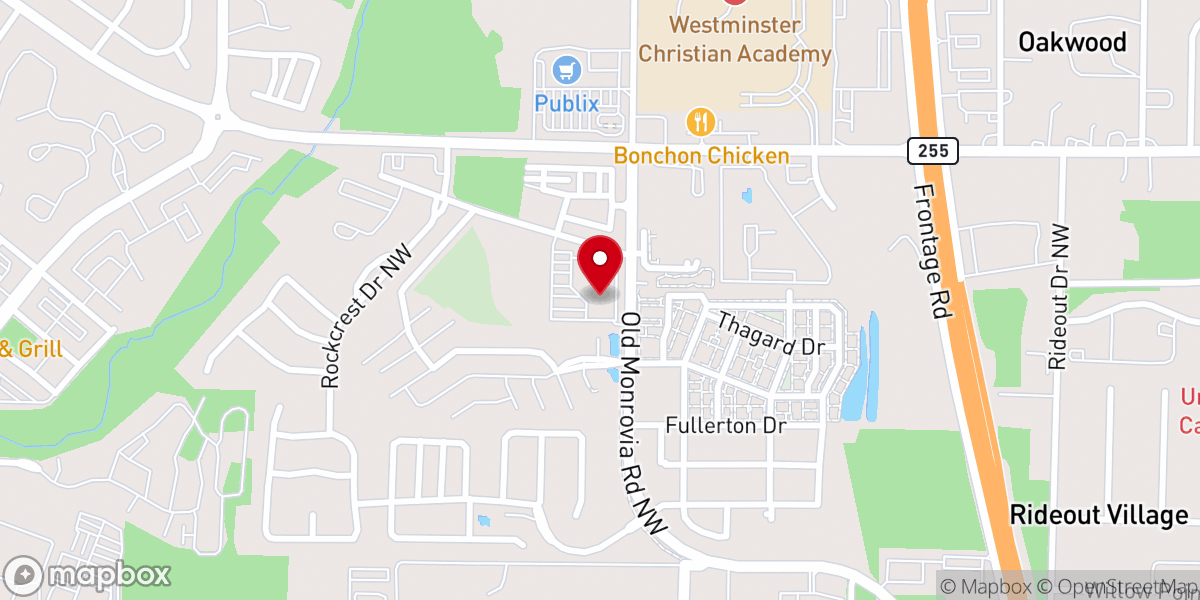Map showing location of West Huntsville Church of Christ
