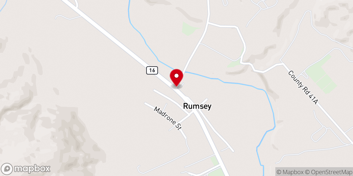 Map showing location of Rumsey