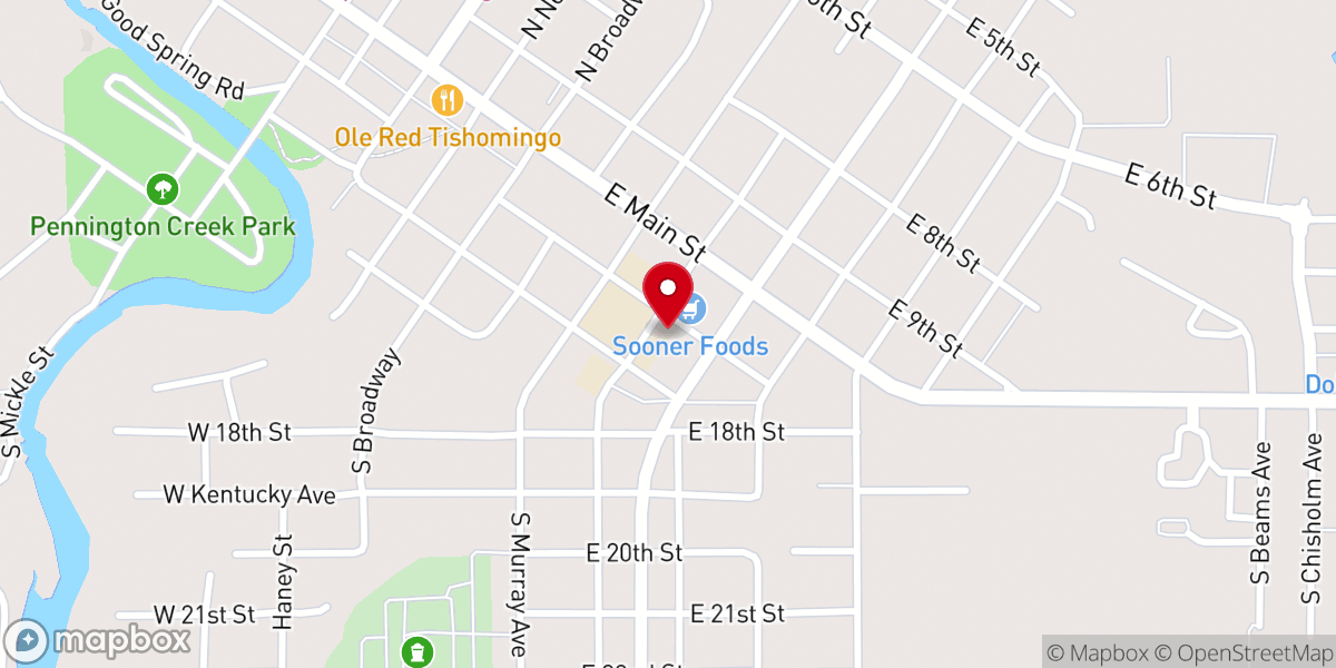 Map showing location of Our Neighbors Cupboard Food Bank