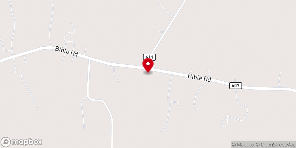 Map showing location of Liberty Baptist Church