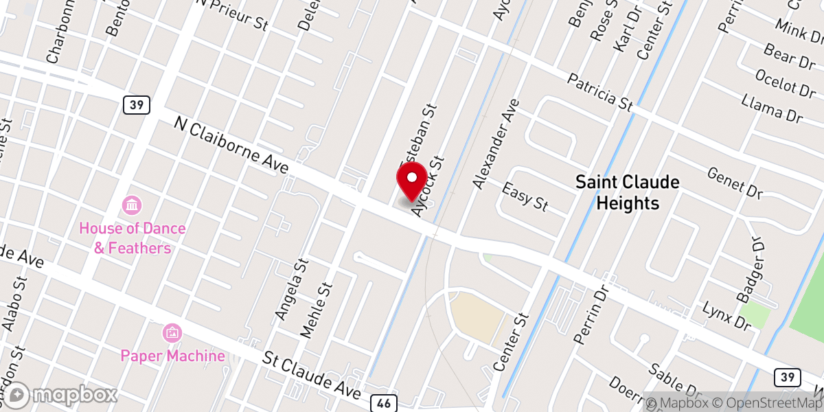 Map showing location of St. Bernard Parish Sheriff's Office