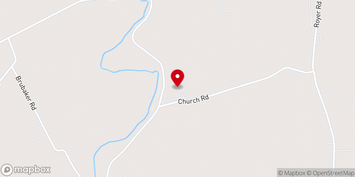 Map showing location of Middle Creek Church