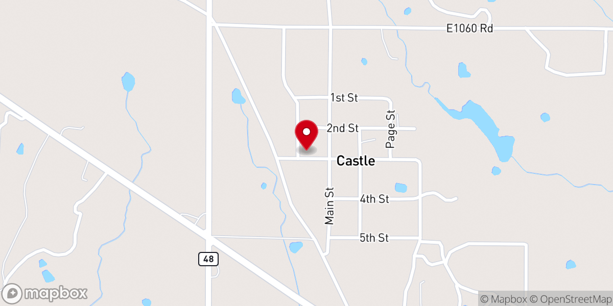 Map showing location of Castle Baptist Church