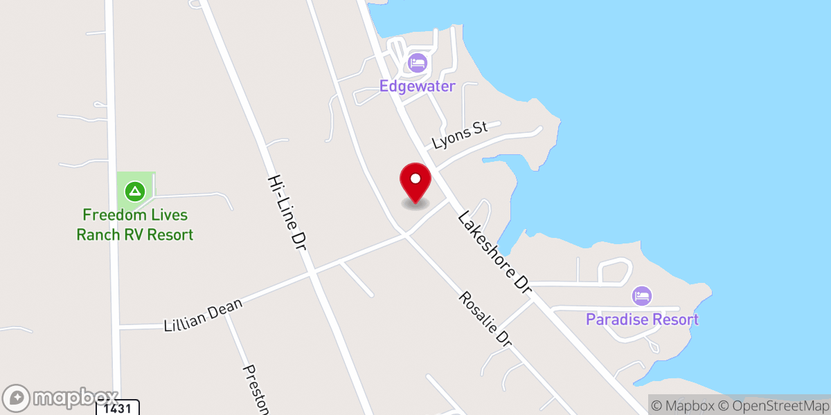 Map showing location of Buchanan West Baptist Church