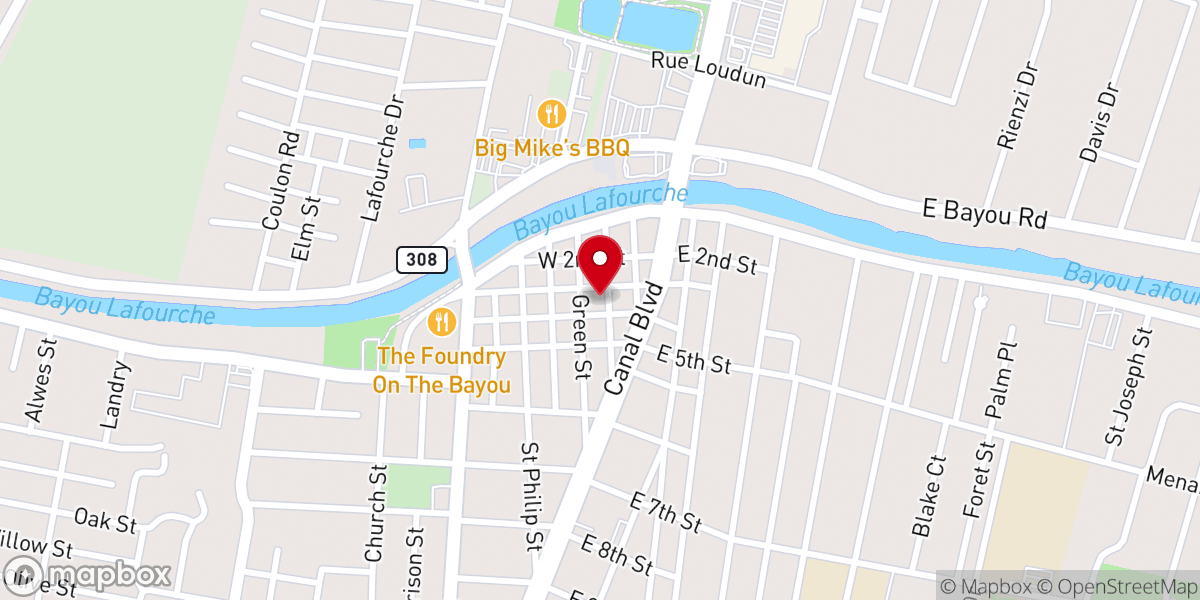Map showing location of Lafourche Parish Child Support