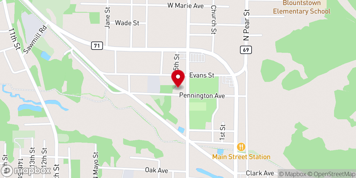 Map showing location of Shiver's Florist