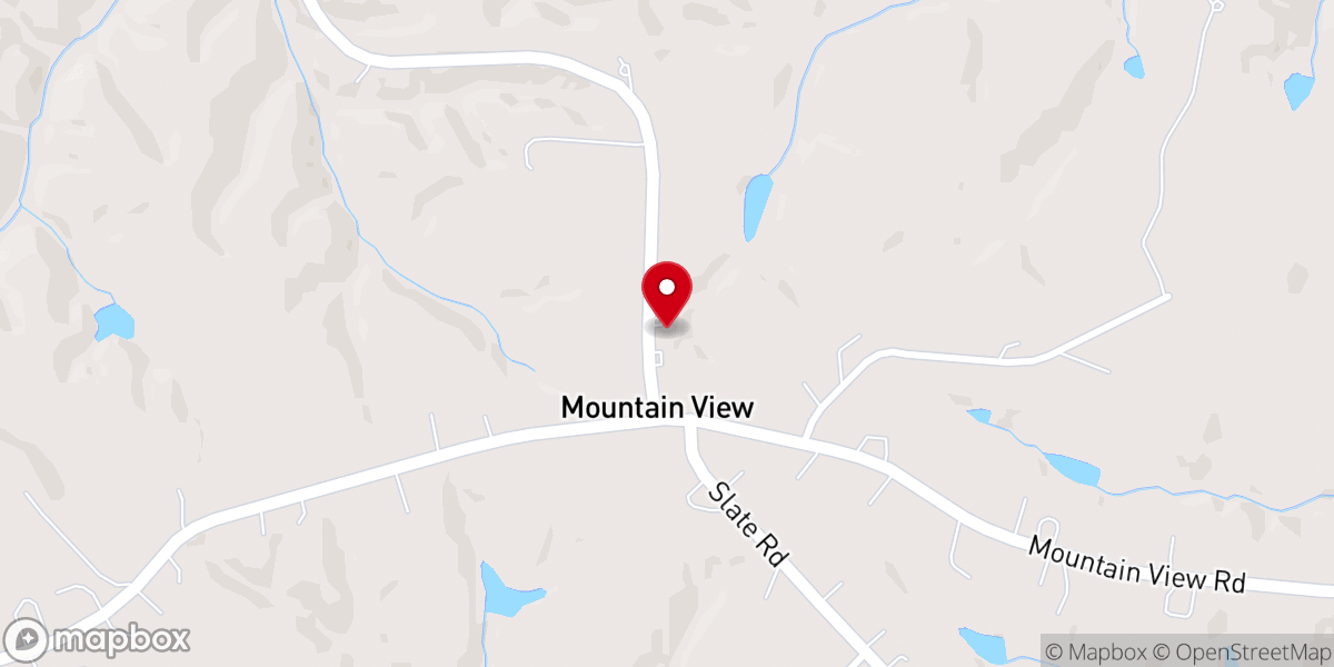 Map showing location of Mountainview Baptist Church