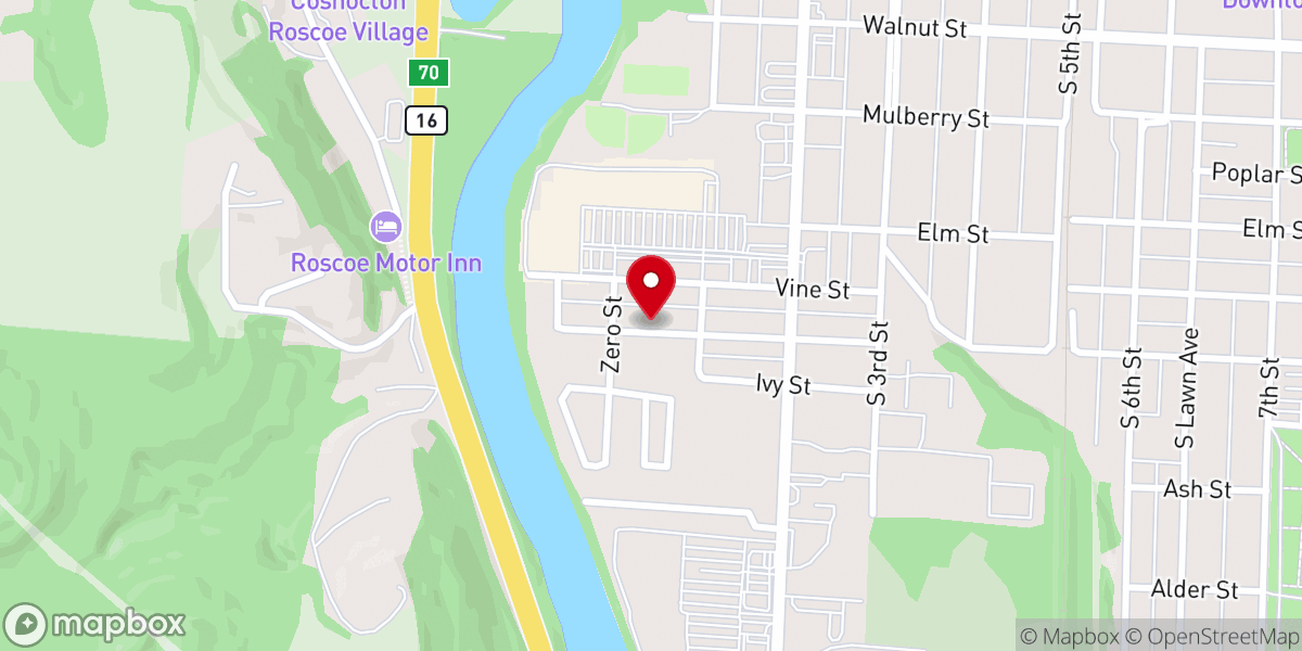 Map showing location of Anchor Church of Coshocton
