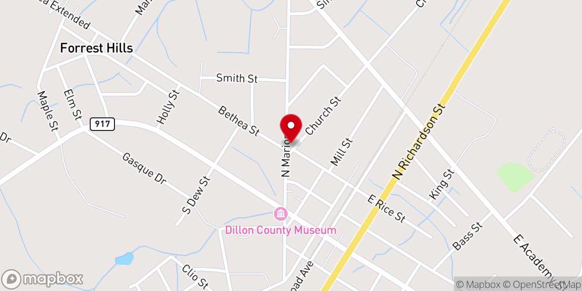 Map showing location of Latta Methodist Church