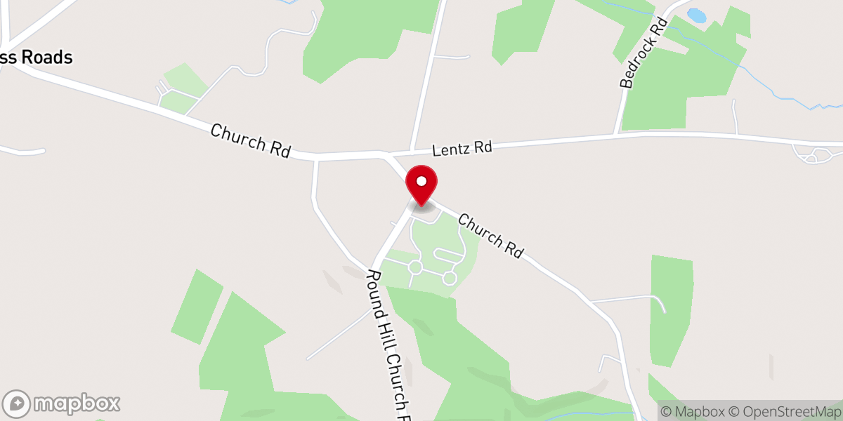 Map showing location of Round Hill Presbyterian