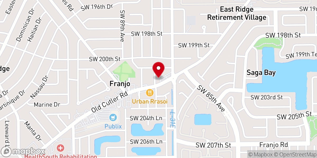 Map showing location of The Church in Miami